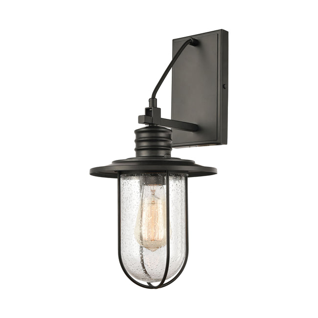 ELK Lighting 46401/1 - Lakeshore Drive 8" Wide 1-Light Sconce in Matte Black with Seedy Glass