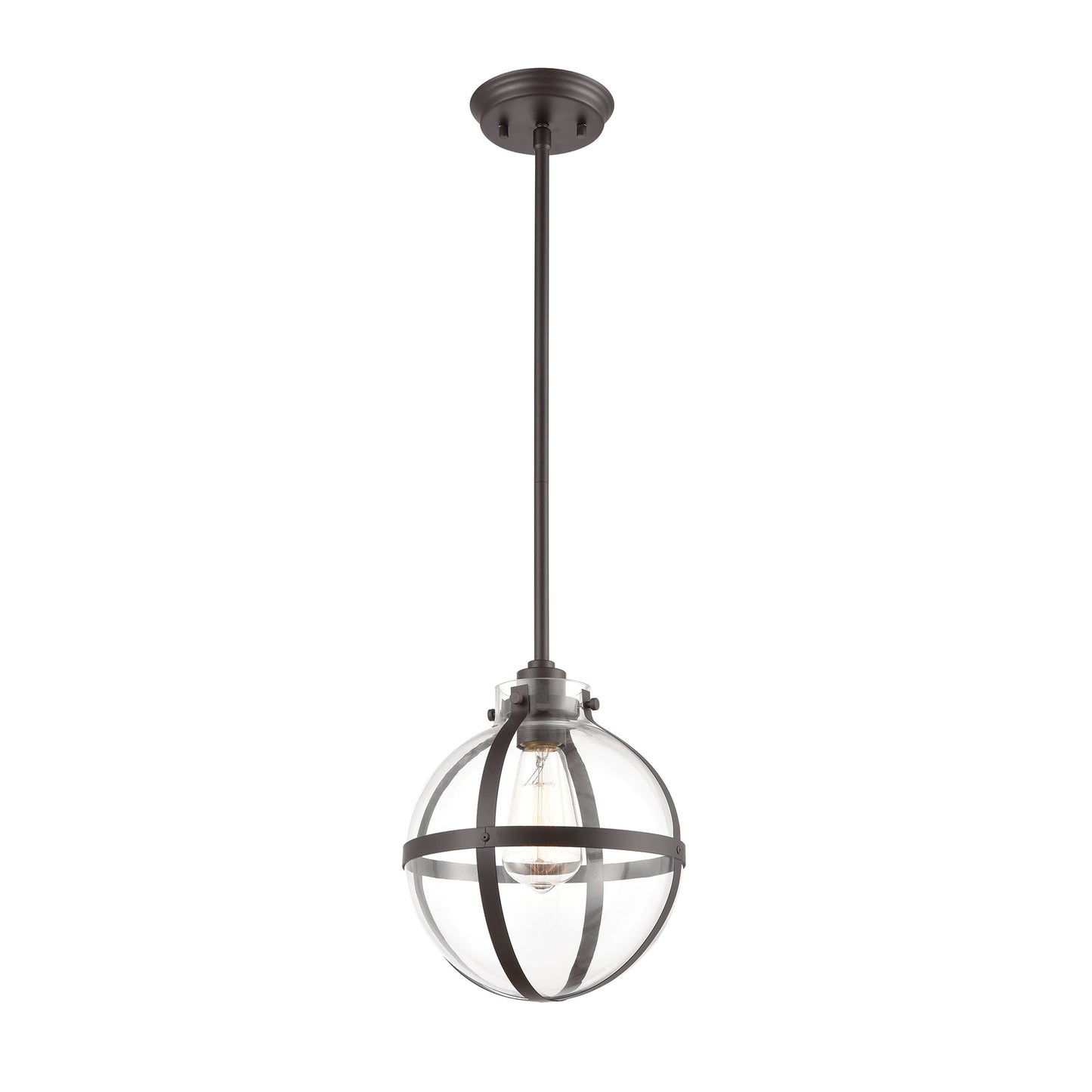 ELK Lighting 46433/1 - Cusp 9" Wide 1-Light Mini Pendant in Oil Rubbed Bronze with Clear Glass