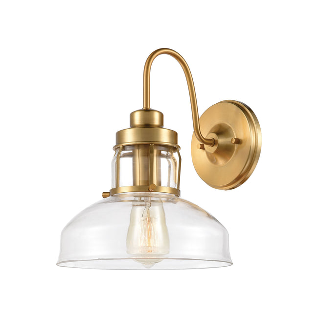 ELK Lighting 46570/1 - Manhattan Boutique 9" Wide 1-Light Sconce in Brushed Brass with Clear Glass