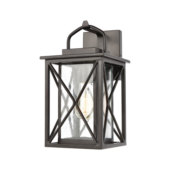 ELK Lighting 46750/1 - Carriage 7" Wide Light 1-Light Sconce in Matte Black with Seedy Glass