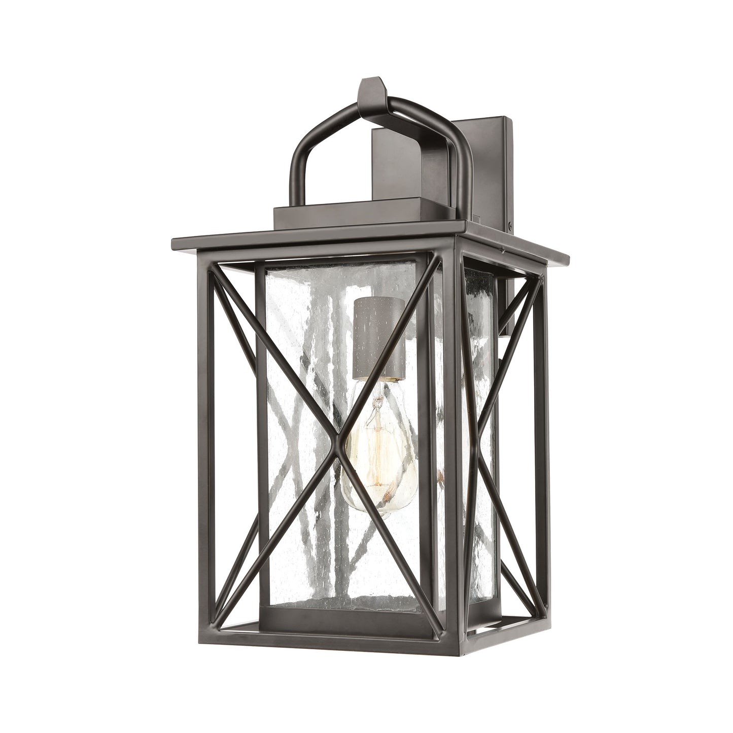 ELK Lighting 46751/1 - Carriage 9" Wide Light 1-Light Sconce in Matte Black with Seedy Glass
