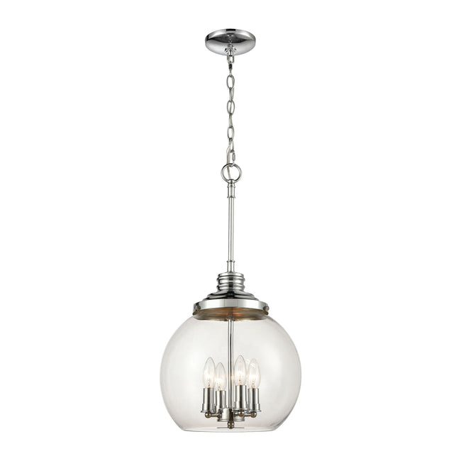 ELK Lighting 46824/4 - Chandra 13" Wide 4-Light Pendant in Polished Chrome with Clear Glass