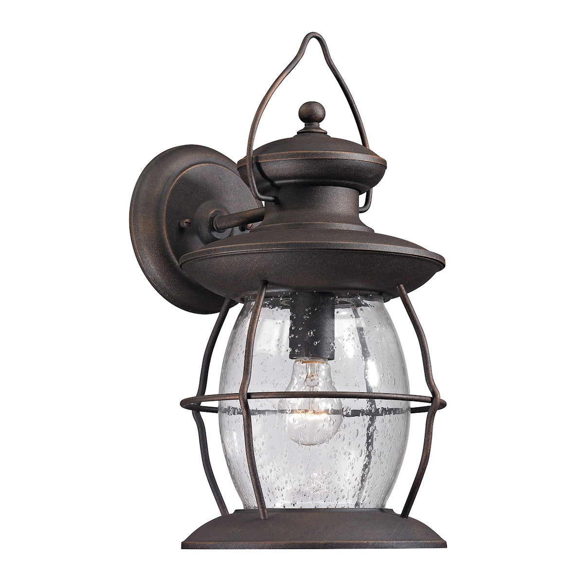ELK Lighting 47042/1 - Village Lantern 8" Wide 1-Light Outdoor Wall Lantern in Weathered Charcoal