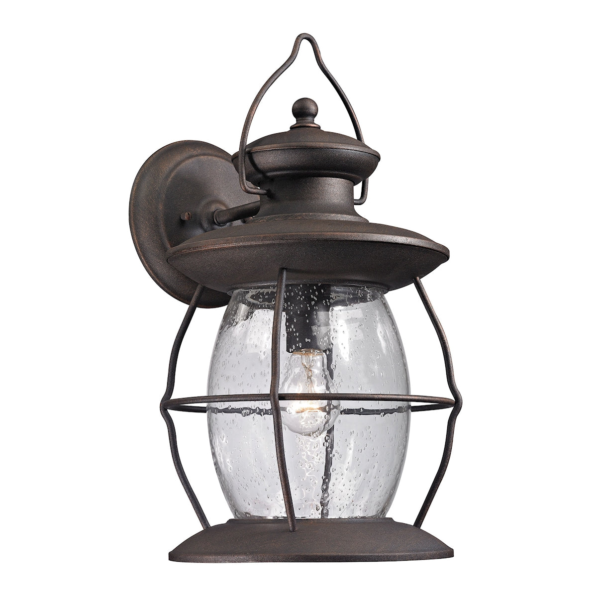 ELK Lighting 47044/1 - Village Lantern 9" Wide 1-Light Outdoor Wall Lantern in Weathered Charcoal