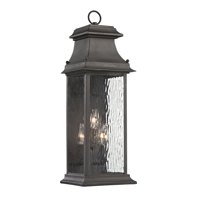 ELK Lighting 47051/3 - Forged Provincial 8" Wide 3-Light Outdoor Wall Lamp in Charcoal