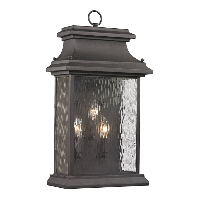 ELK Lighting 47054/3 - Forged Provincial 12" Wide 3-Light Outdoor Wall Lamp in Charcoal