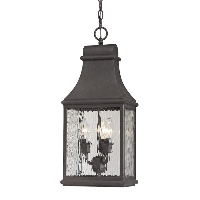 ELK Lighting 47074/3 - Forged Jefferson 9" Wide 3-Light Outdoor Pendant in Charcoal