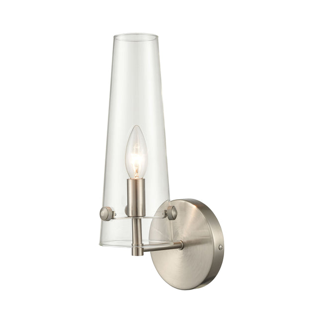 ELK Lighting 47224/1 - Valante 5" Wide 1-Light Sconce in Satin Nickel with Clear Glass