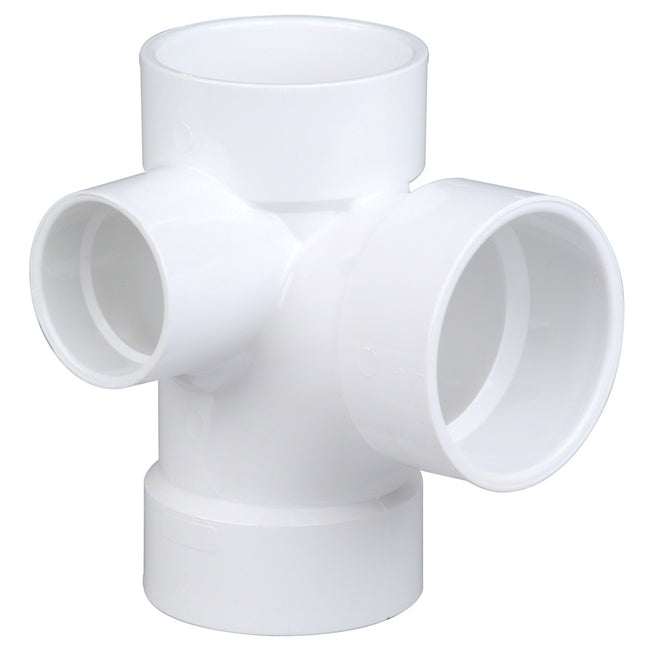 K495400 - 4871 3" X 3" X 3" X 1-1/2" HUB Tee with 90 Degree Left Inlet Hub PVC
