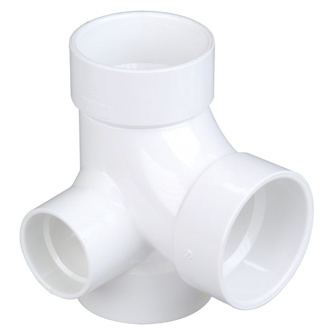 K500400 - 4872 3" x 3" x 3" x 1-1/2" Sanitary Tee w/90 Degree Right Inlet, PVC