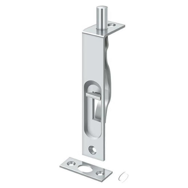 4FBS26 4" Flush Bolt; Heavy Duty; Bright Chrome Finish