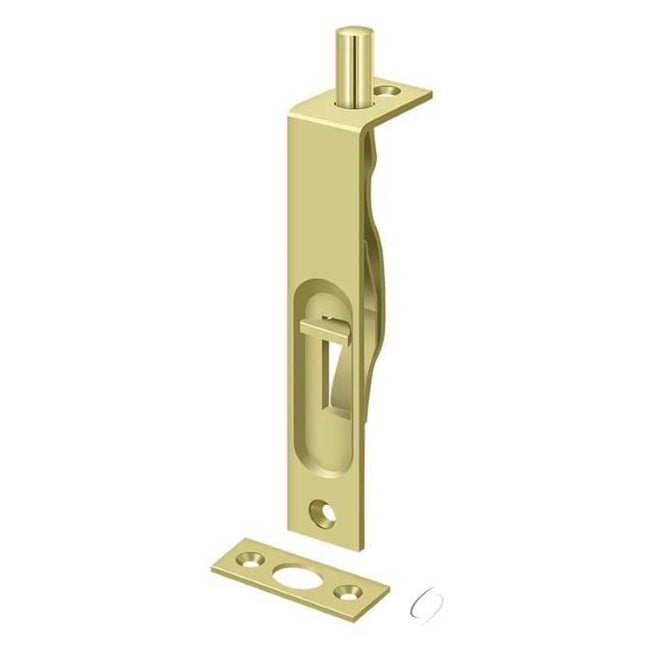 4FBS3 4" Flush Bolt; Heavy Duty; Bright Brass Finish