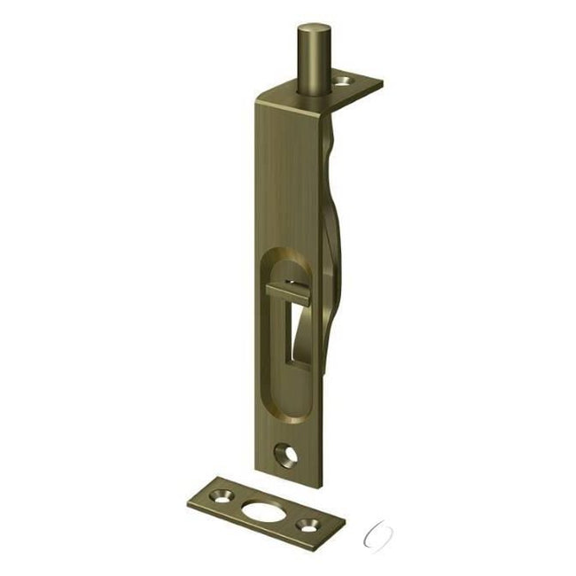 4FBS5 4" Flush Bolt; Heavy Duty; Antique Brass Finish