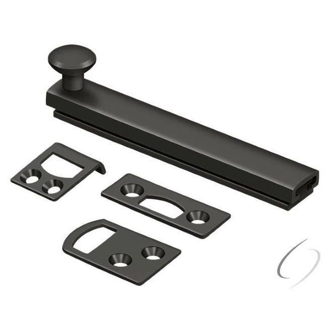 4SBCS10B 4" Surface Bolt; Concealed Screw; Heavy Duty; Oil Rubbed Bronze Finish