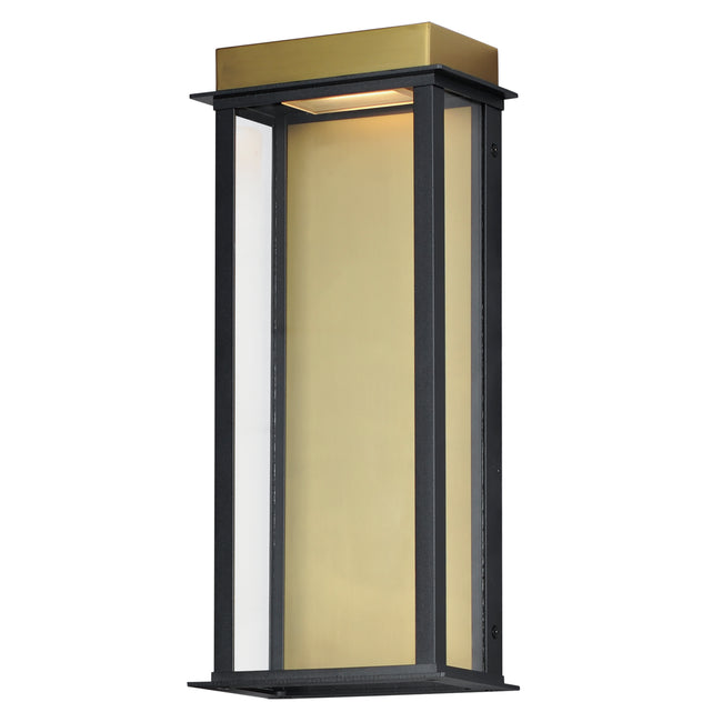 50754BKGLD - Rincon 16" Outdoor Wall Sconce - Black / Gold