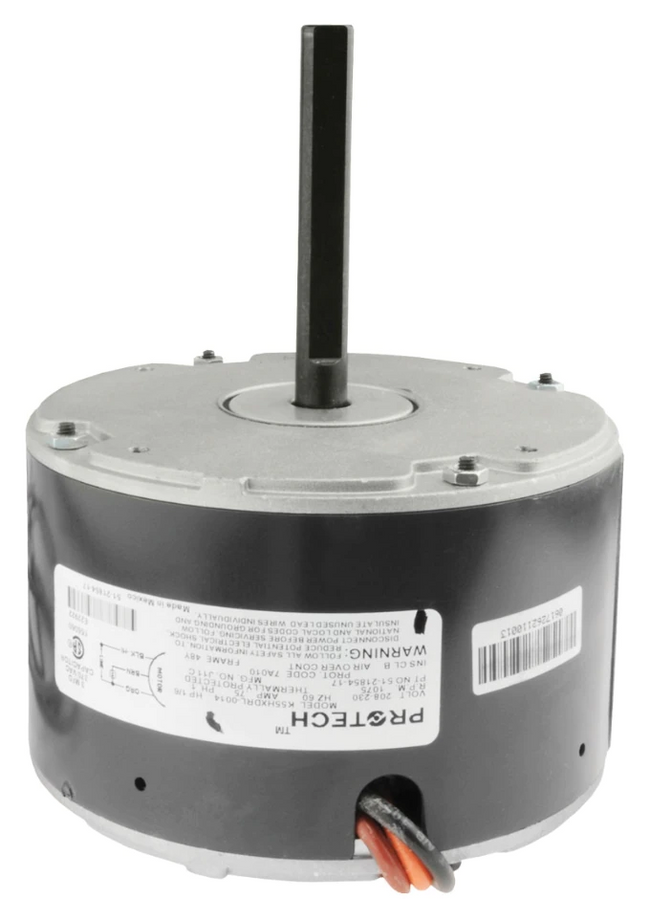 Rheem 51-21854-17 - Condenser Motor - 1/6 HP, 1 Phase, 1 Speed, 208/230V, 1075 RPM
