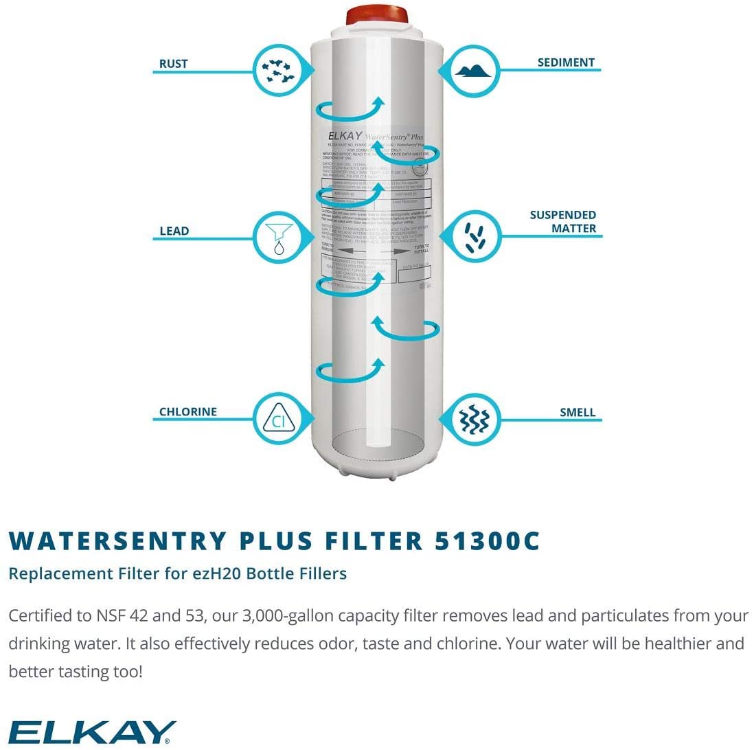Elkay 51300C - Elkay 51300C WaterSentry Plus Replacement Filter (Bottle Fillers)