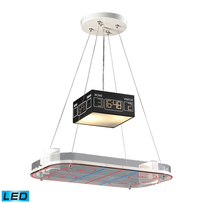 ELK Lighting 5138/2-LED - Novelty 22" Wide Pendant in Silver with Hockey Arena Motif - Includes LED