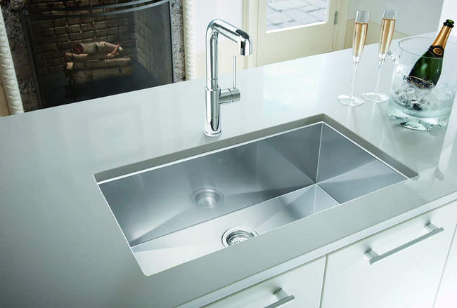 Precision 16" R0 Super Single Undermount Kitchen Sink, 16-Inch, Stainless Steel
