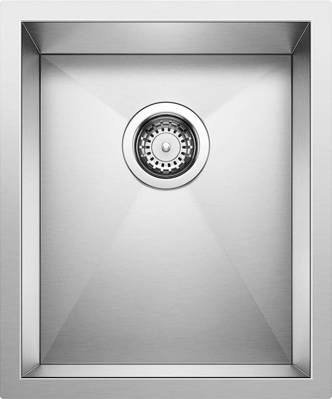 Precision 16" R0 Medium Vertical Undermount Kitchen Sink, 18.00 x 15.00 x 10.00 inches, Stainless St