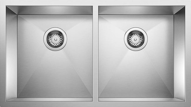 Precision 16" R0 Undermount Double Bowl Kitchen Sink, 14.00 x 25.00 x 37.00 inches