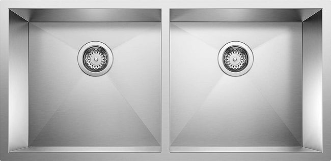 Precision 16" R0 Large Equal Double Bowl Sink, 37.00 x 18.00 x 10.00 inches, Stainless Steel