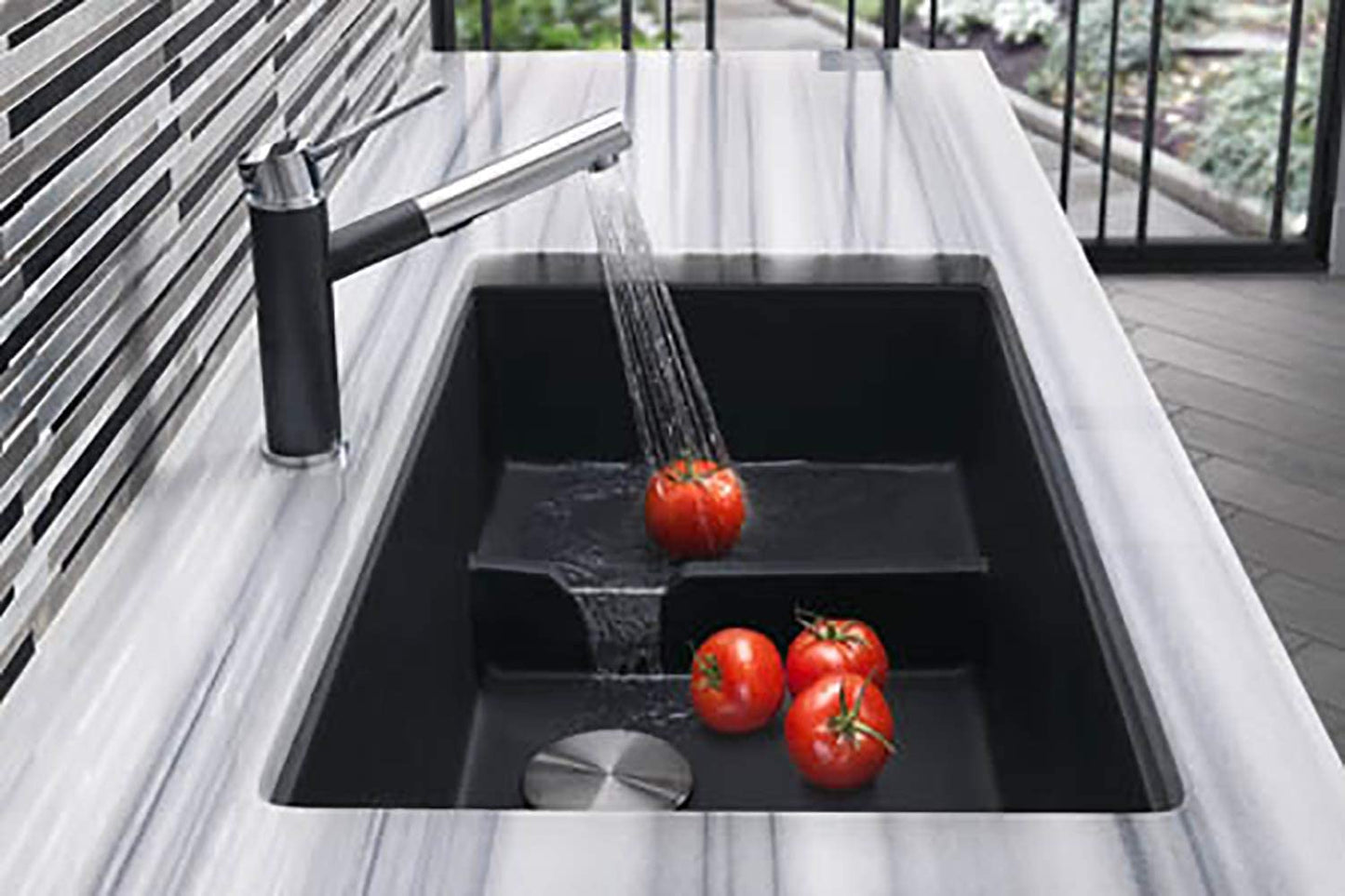 Blanco Precis Cascade 28-3/4" Super Single Undermount Kitchen Sink with Colander