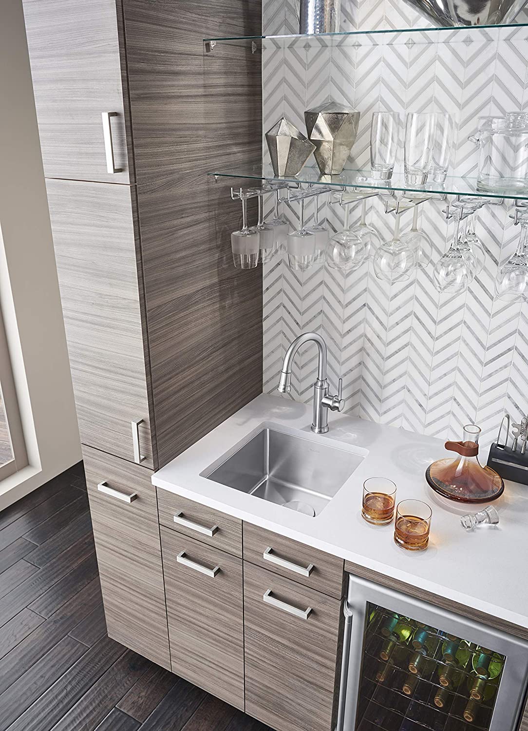 Quatrus R15 Under Mount Bar Sink, Small, Stainless Steel