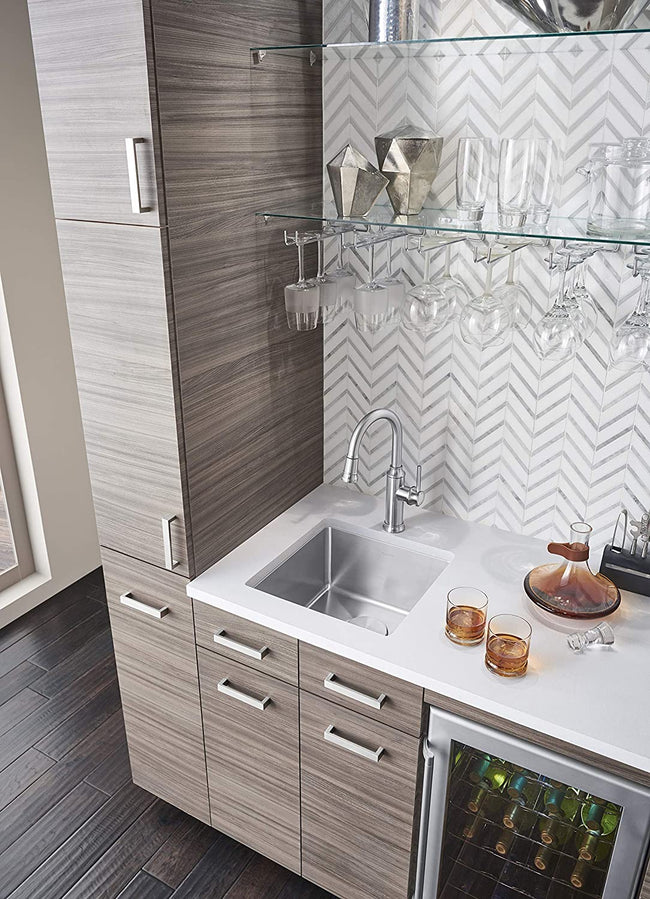 Quatrus R15 Under Mount Bar Sink, Small, Stainless Steel