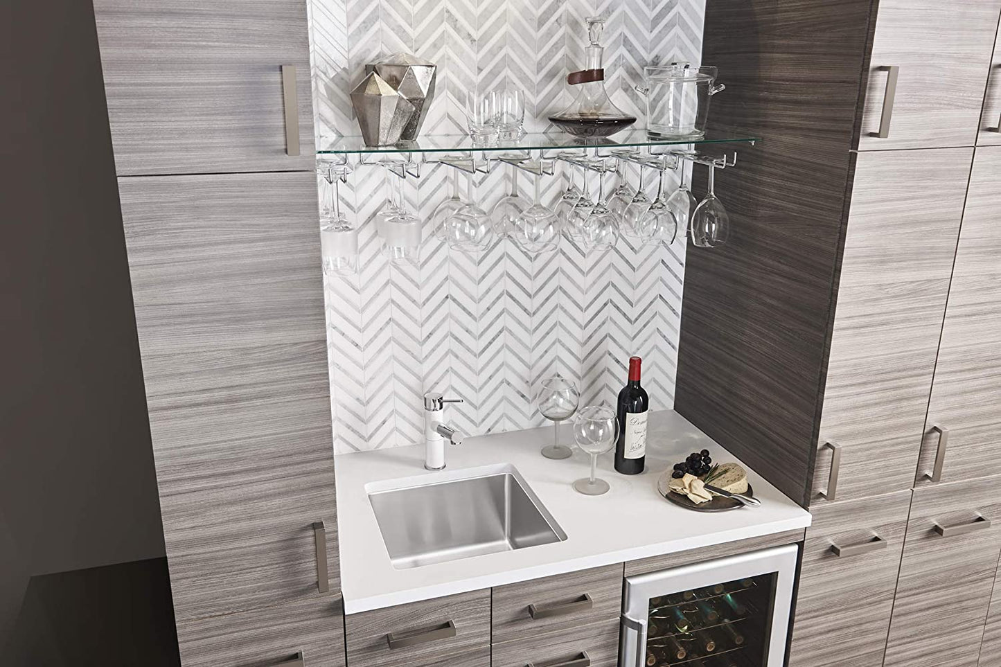 Quatrus R15 Under Mount Bar Sink, Small, Stainless Steel