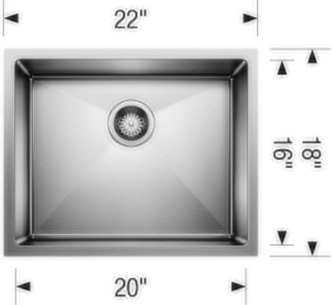 Quatrus R15 Undermount Kitchen Sink, Small