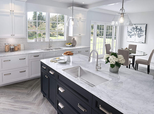 Quatrus R15 Under Mount Single Bowl Kitchen Sink, Large, Stainless Steel