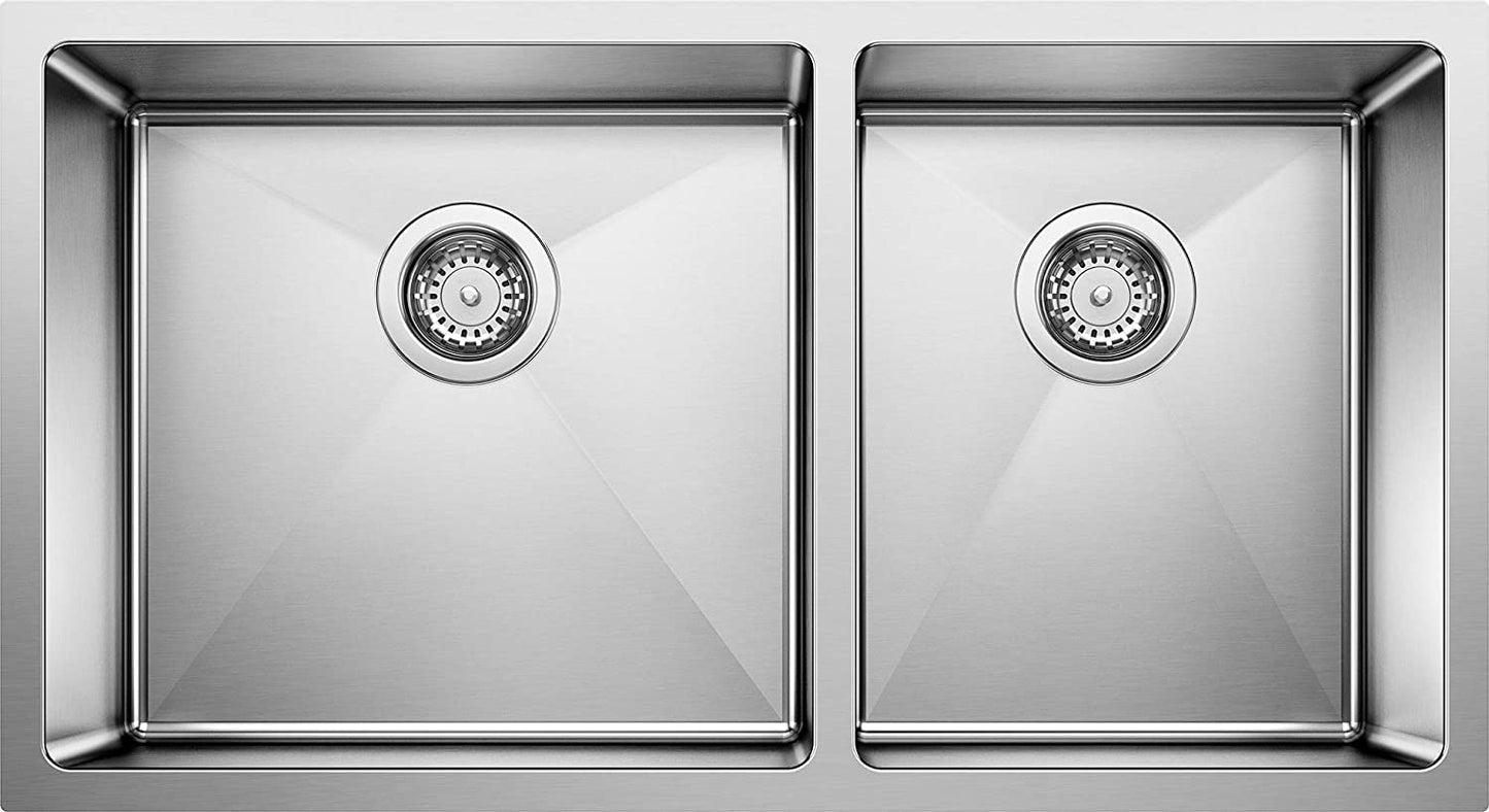 Quatrus R15 1-3/4 Undermount Kitchen Sink, Large, Stainless Steel