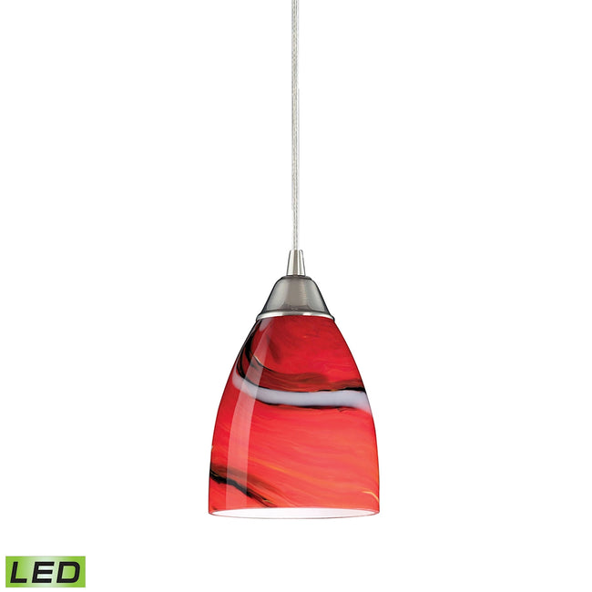 ELK Lighting 527-1CY-LED - Pierra 5" Wide 1-Light Mini Pendant in Satin Nickel with Candy Glass - In