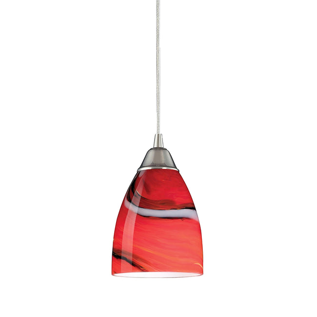ELK Lighting 527-1CY - Pierra 5" Wide 1-Light Mini Pendant in Satin Nickel with Candy Glass