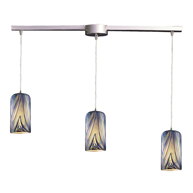 ELK Lighting 544-3L-MO - Molten 5" Wide 3-Light Linear Pendant Fixture in Satin Nickel with Molten O