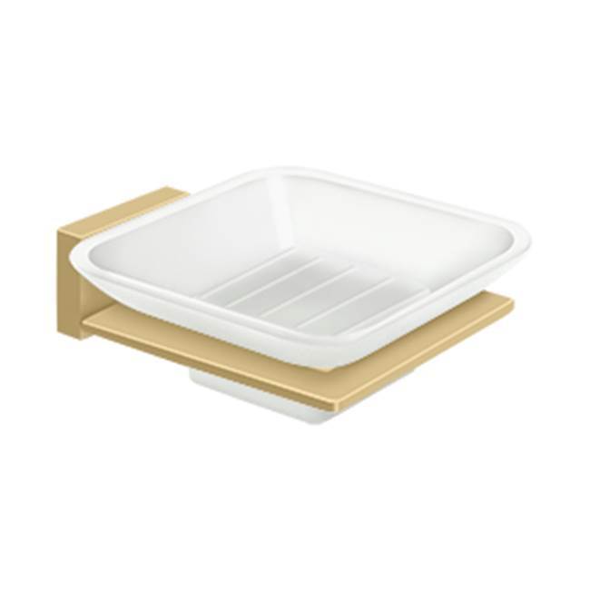 55D2012-4 Frosted Glass Soap Dish 55D Series Satin Brass Finish