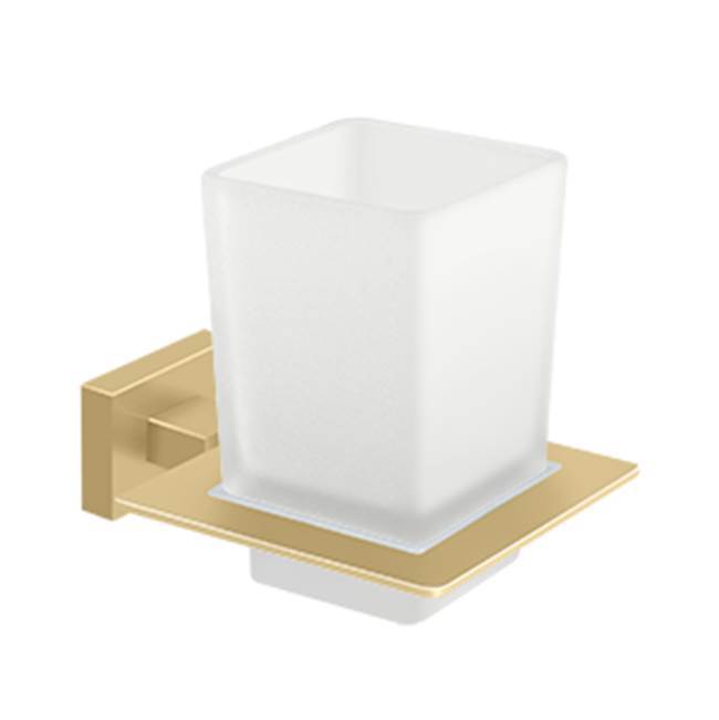 55D2014-4 Frosted Glass Tumbler Set 55D Series Satin Brass Finish