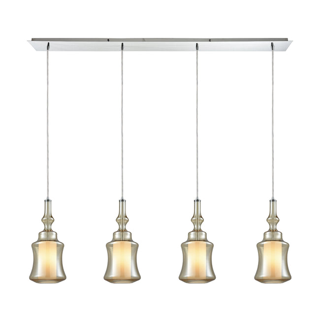 ELK Lighting 56502/4LP - Alora 46" Wide 4-Light Linear Pendant Fixture in Chrome with Champagne-plat