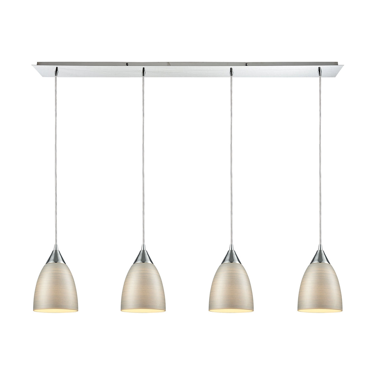 ELK Lighting 56530/4LP - Merida 46" Wide 4-Light Linear Pendant Fixture in Polished Chrome with Silv
