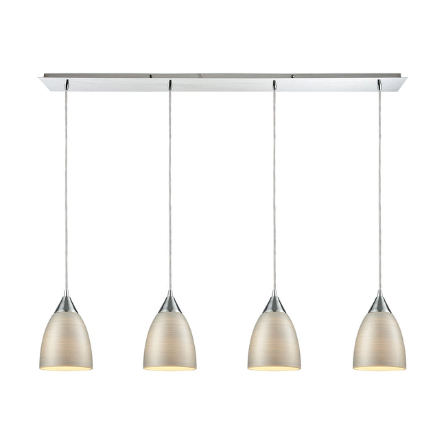 ELK Lighting 56530/4LP - Merida 46" Wide 4-Light Linear Pendant Fixture in Polished Chrome with Silv