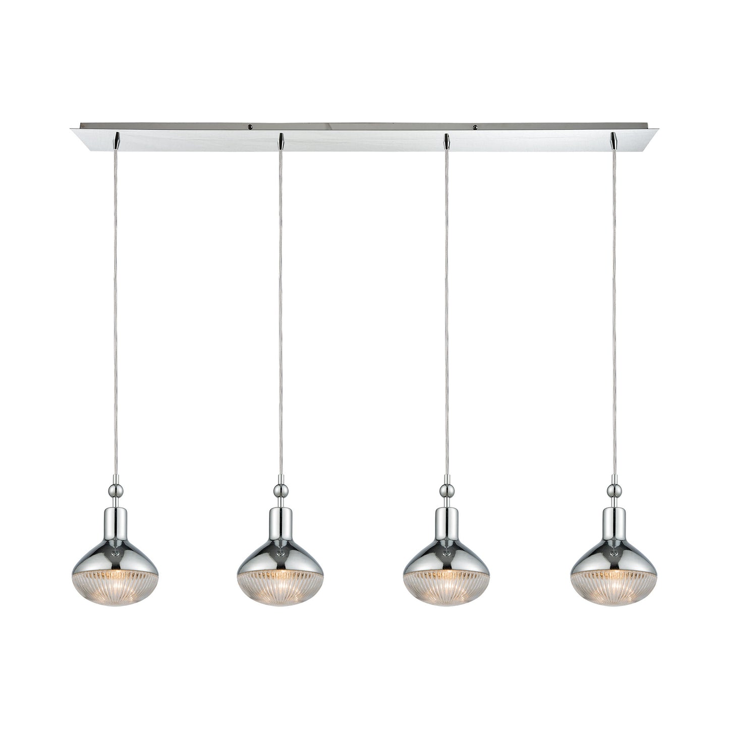 ELK Lighting 56623/4LP - Ravette 46" Wide 4-Light Linear Pendant Fixture in Polished Chrome with Cle