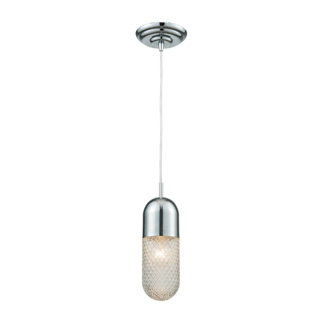 ELK Lighting 56661/1 - Capsula 4" Wide 1-Light Mini Pendant in Polished Chrome with Clear Textured G