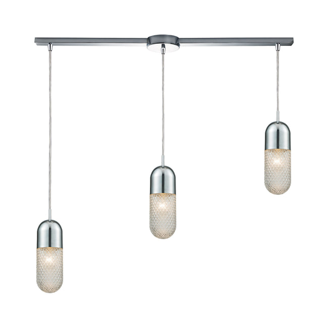 ELK Lighting 56661/3L - Capsula 38" Wide 3-Light Linear Mini Pendant Fixture in Polished Chrome with