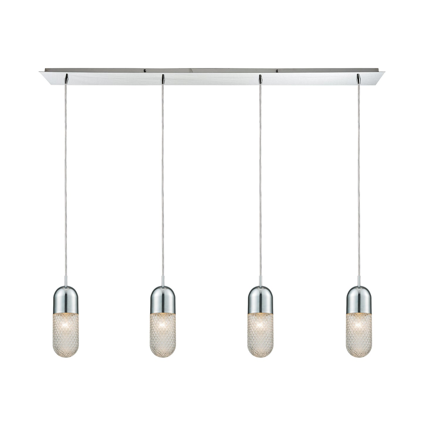 ELK Lighting 56661/4LP - Capsula 46" Wide 4-Light Linear Pendant Fixture in Polished Chrome with Cle