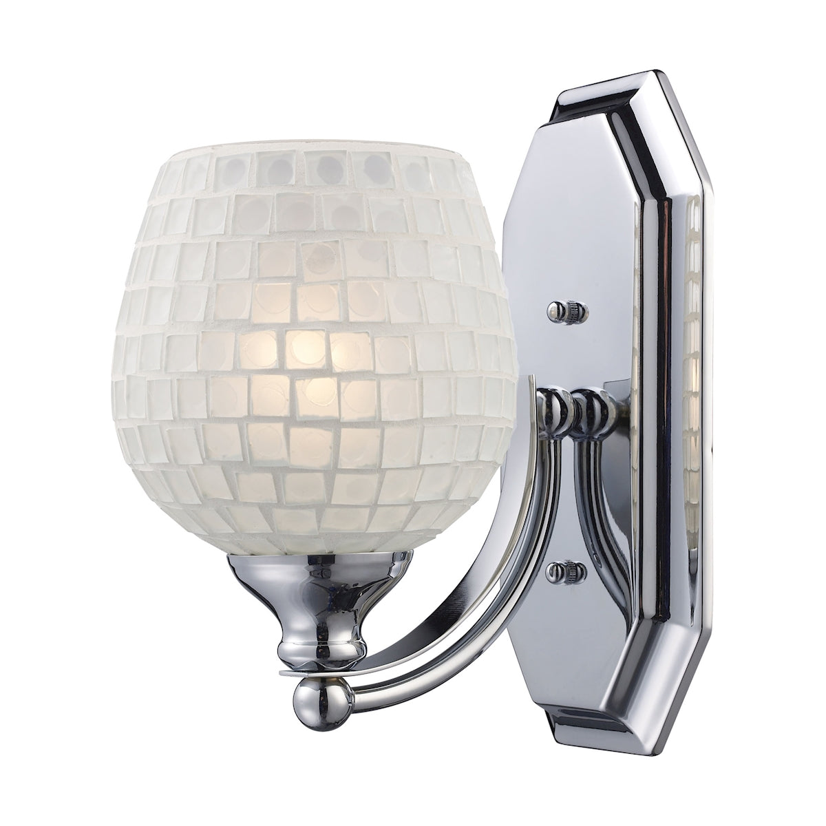 ELK Lighting 570-1C-WHT - Mix and Match Vanity 5" Wide 1-Light Vanity Light in Chrome with White Gla