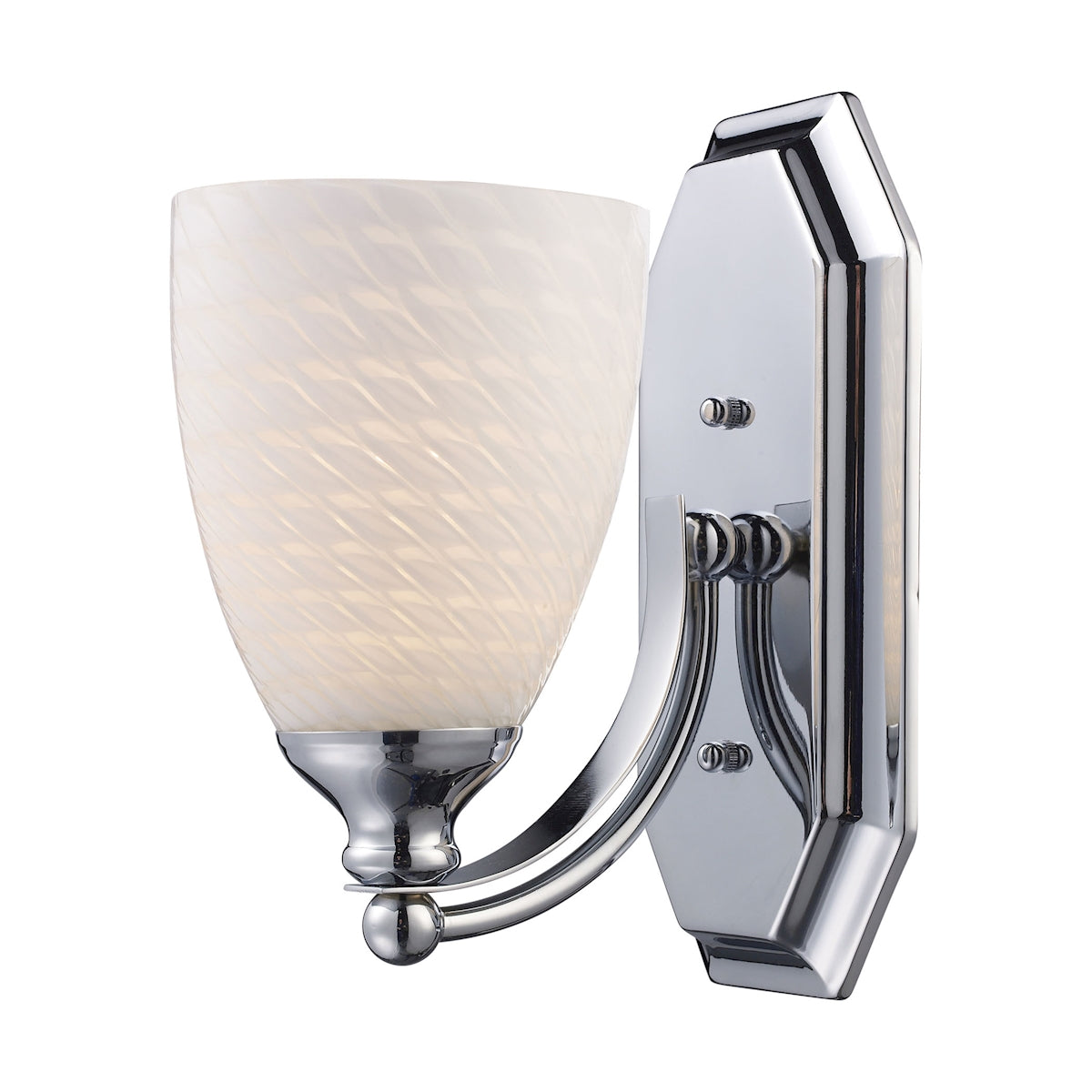 ELK Lighting 570-1C-WS - Mix and Match Vanity 5" Wide 1-Light Vanity Light in Chrome with White Swir