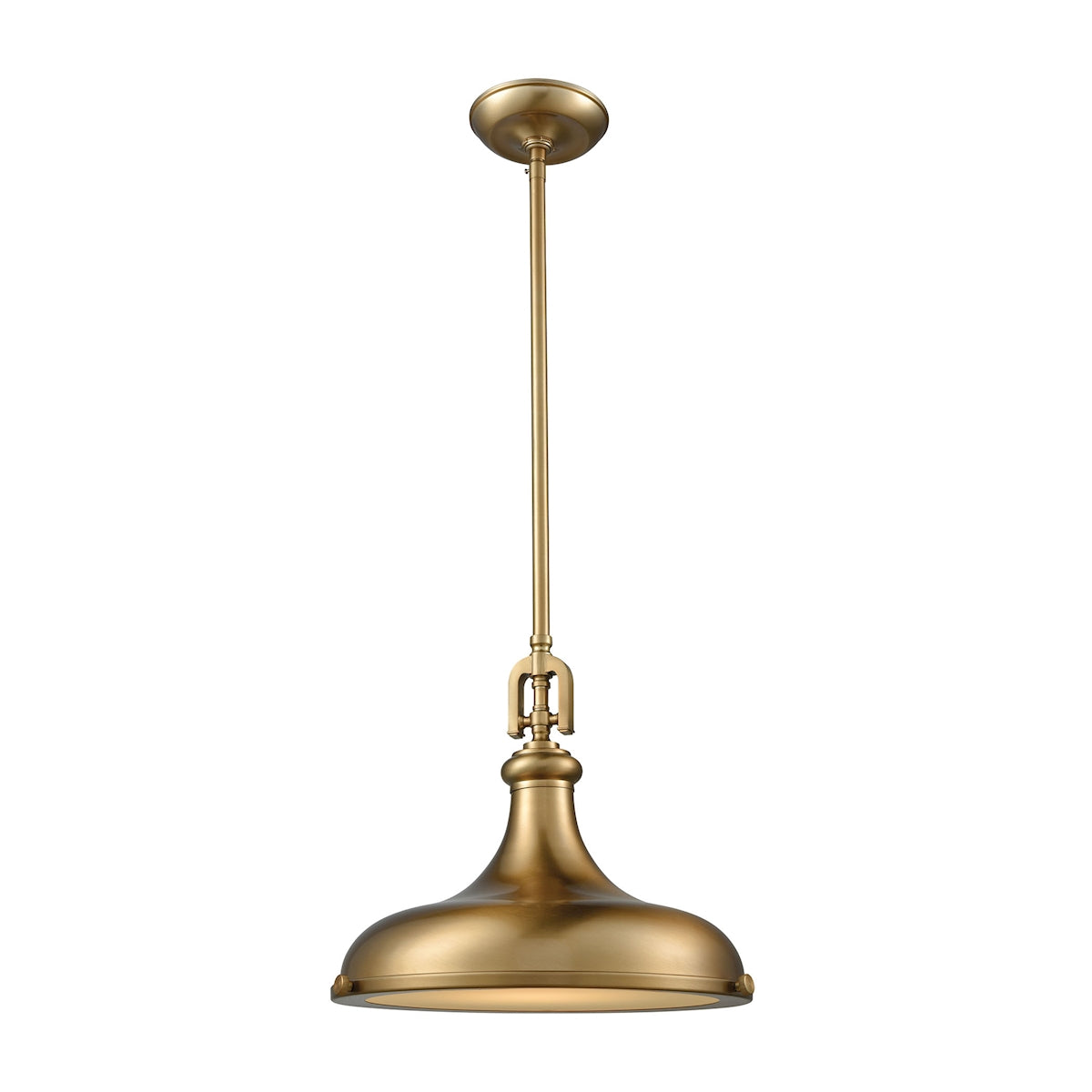 ELK Lighting 57071/1 - Rutherford 15" Wide 1-Light Pendant in Satin Brass with Metal Shade