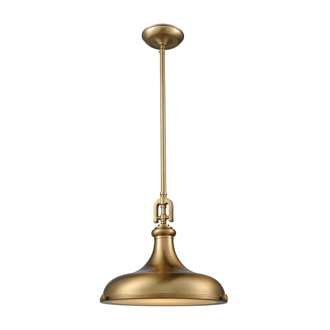 ELK Lighting 57071/1 - Rutherford 15" Wide 1-Light Pendant in Satin Brass with Metal Shade