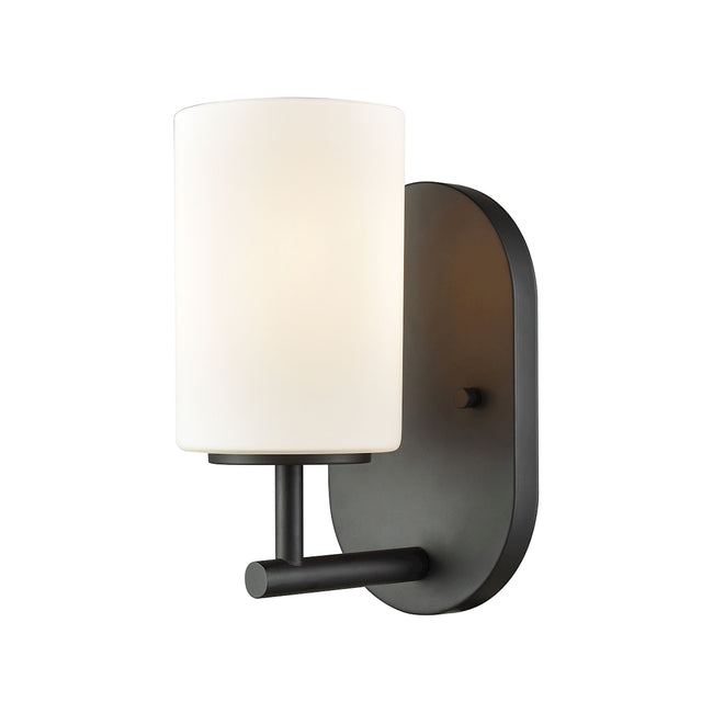 ELK Lighting 57140/1 - Pemlico 4" Wide 1-Light Vanity Light in Oil Rubbed Bronze with White Glass